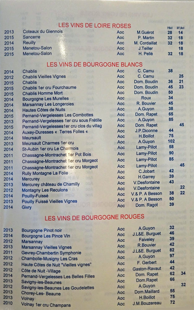 Les vins de Loire rosés, les vins de Bourgognes blancs & rouges