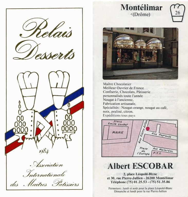 Plaquette "Relais Desserts" 1984