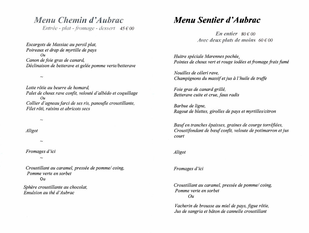 Menus