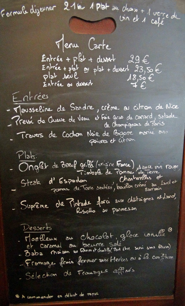 Propositions à l'ardoise
