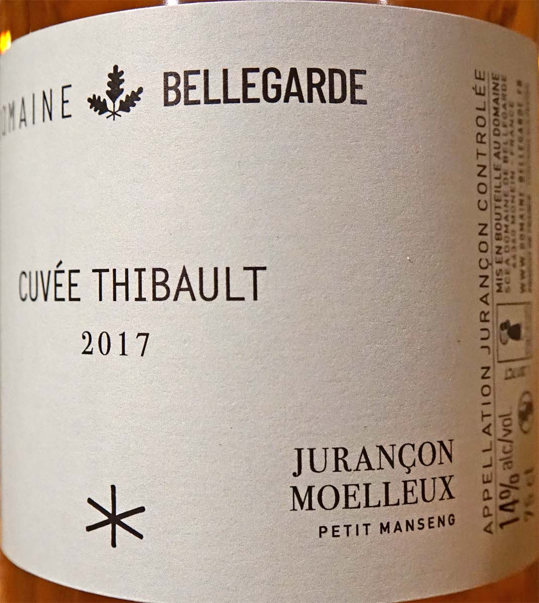Cuvée Thibault 2017 et ses 92 g/l de sucres résiduels