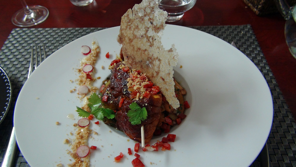 Pomme de ris de veau "français"laqué aux épices "grande caravane" et agrumes confits