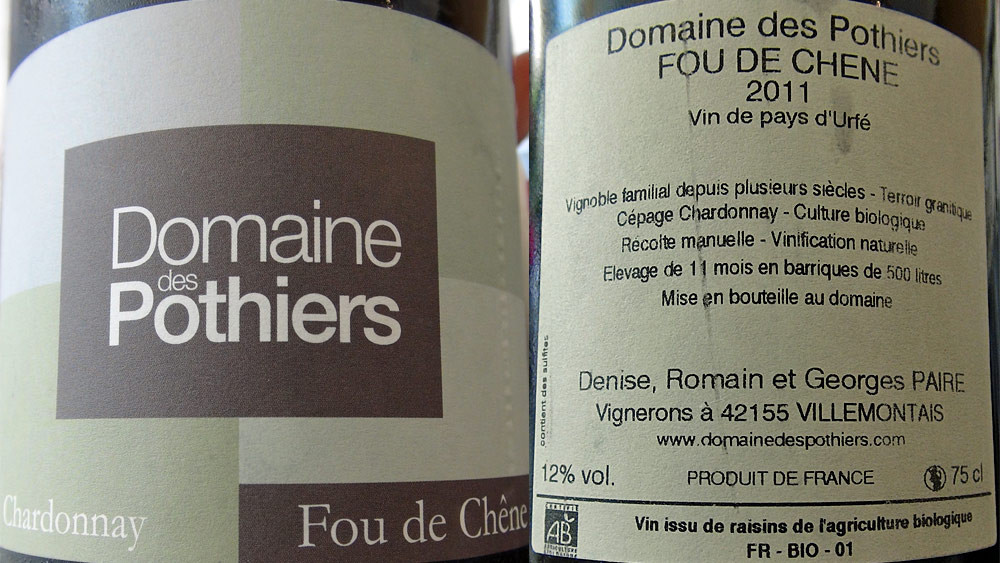 Vin de pays d'Urfé 2011 - Domaine des Pothiers
