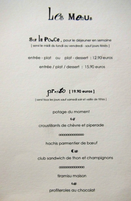 Le menu