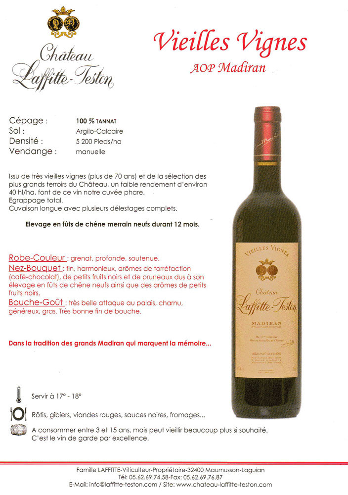Fiche pratique : Madiran "Veilles Vignes