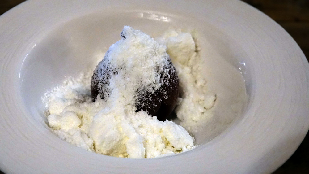 Poire de crapaud et fromage de chèvre frais