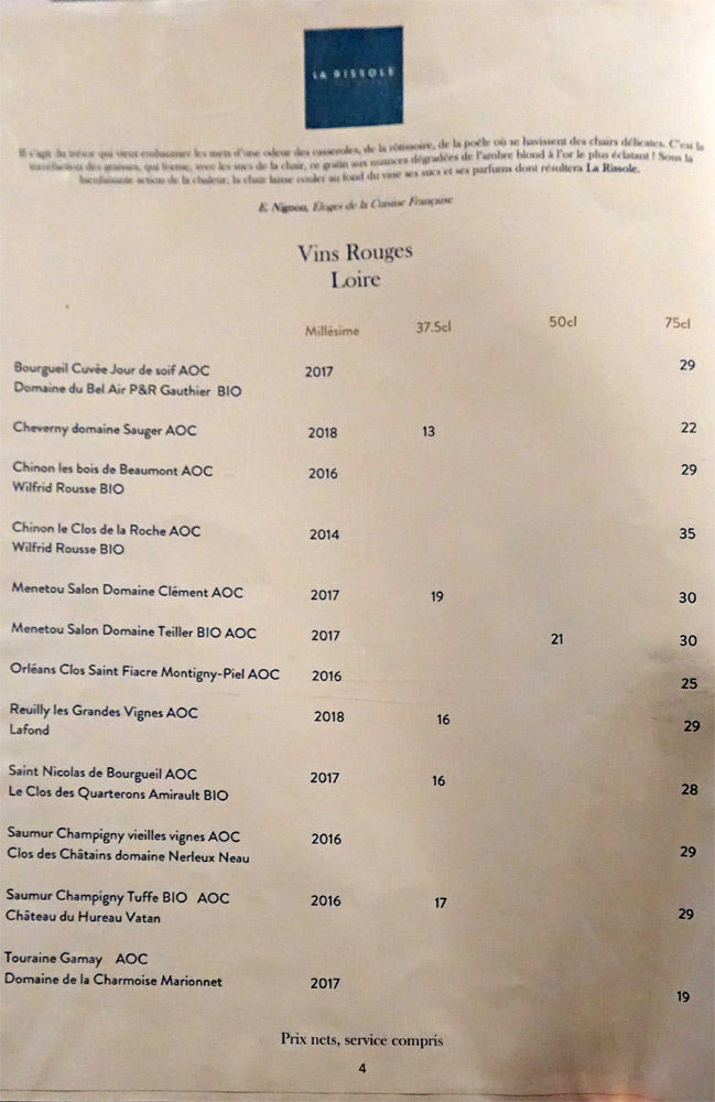 Vins rouges de Loire