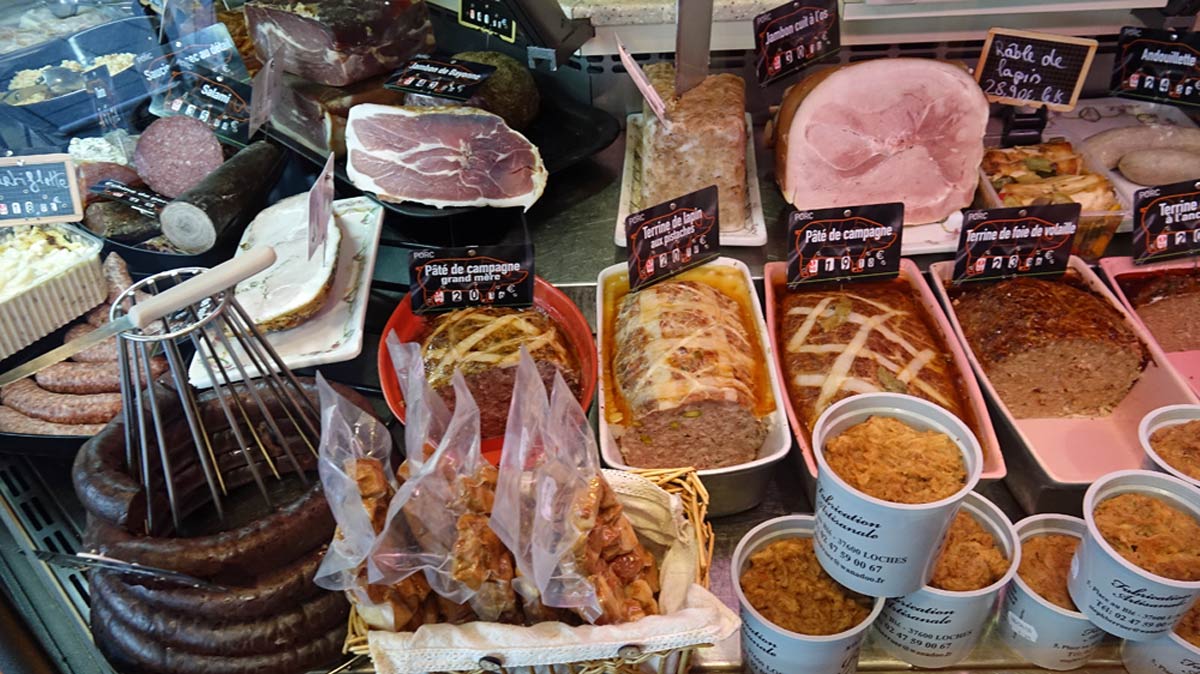 Boudin noir, Pâté de campagne, Terrine de lapin aux pistaches, Pâté de foie de volailles, Rillettes ...