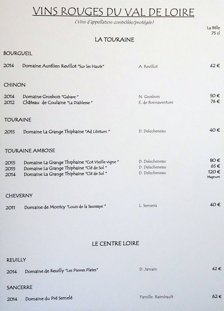 Les vins rouges du Val de Loire