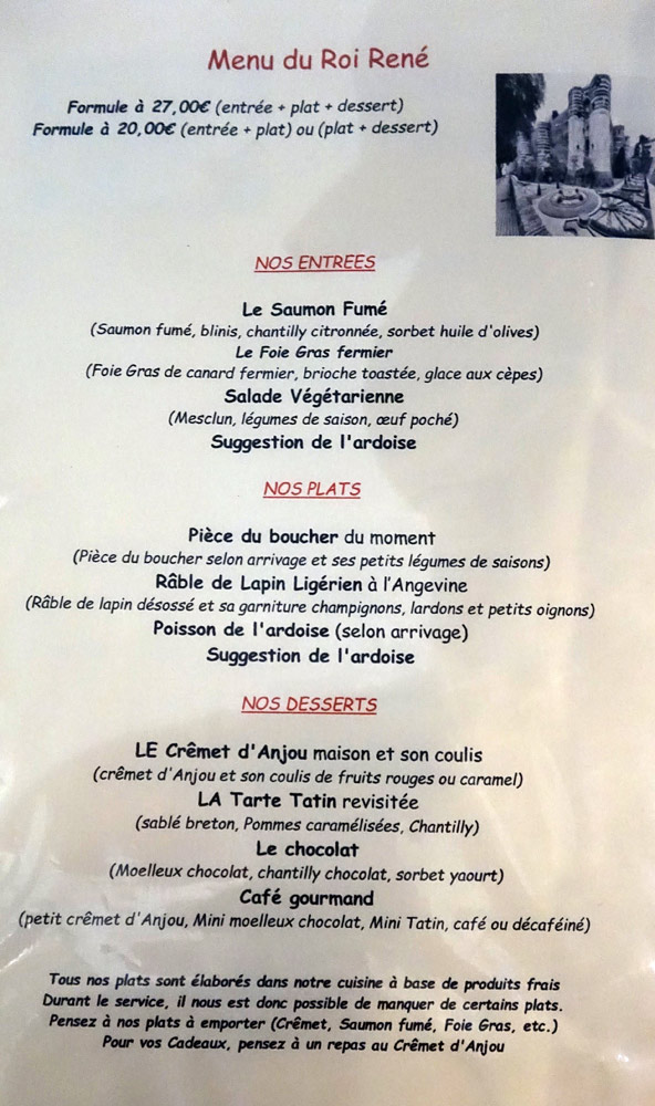 Menu du Roi René