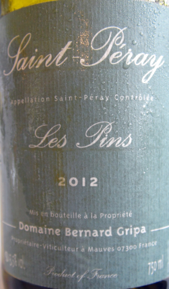 Saint-Péray 2012 "Les Pins" - Bernard Gripa (80 % marsanne & 20 % roussanne)