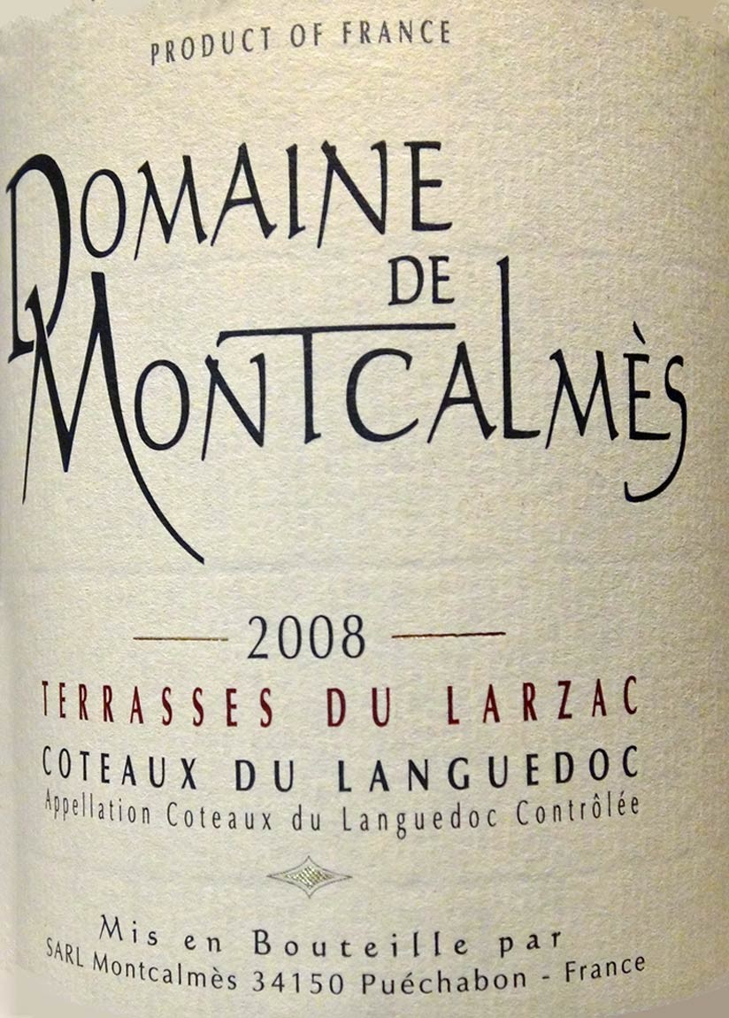 Coteaux du Languedoc "Terrasses du Larzac" 2008 du Domaine de Montcalmès