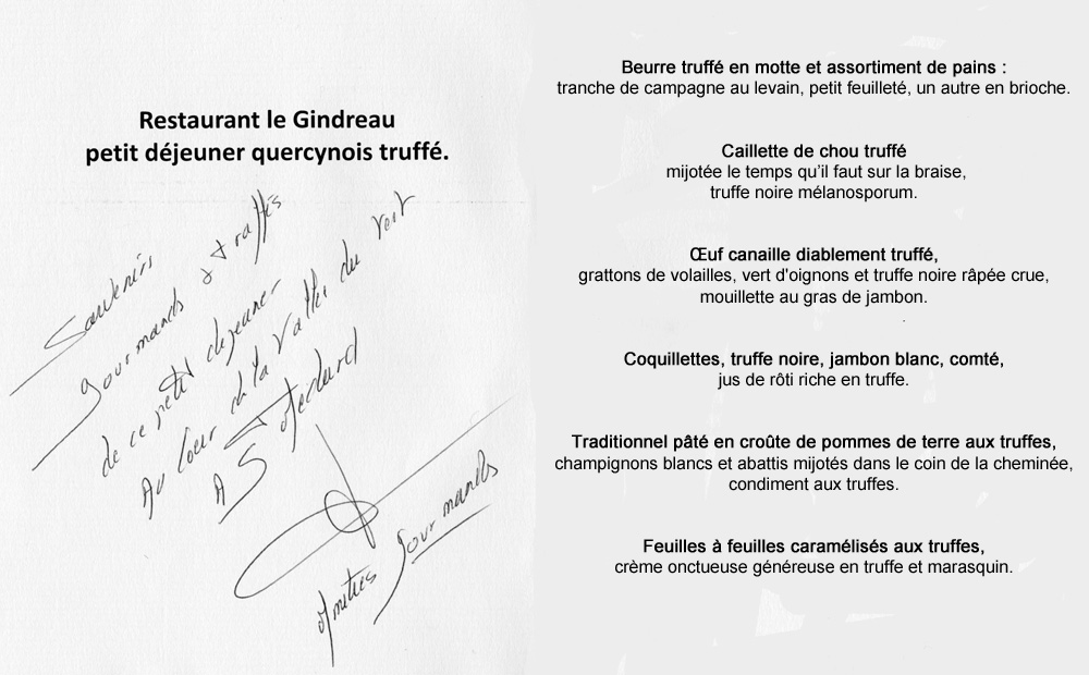 Le contenu du "brunch truffé"
