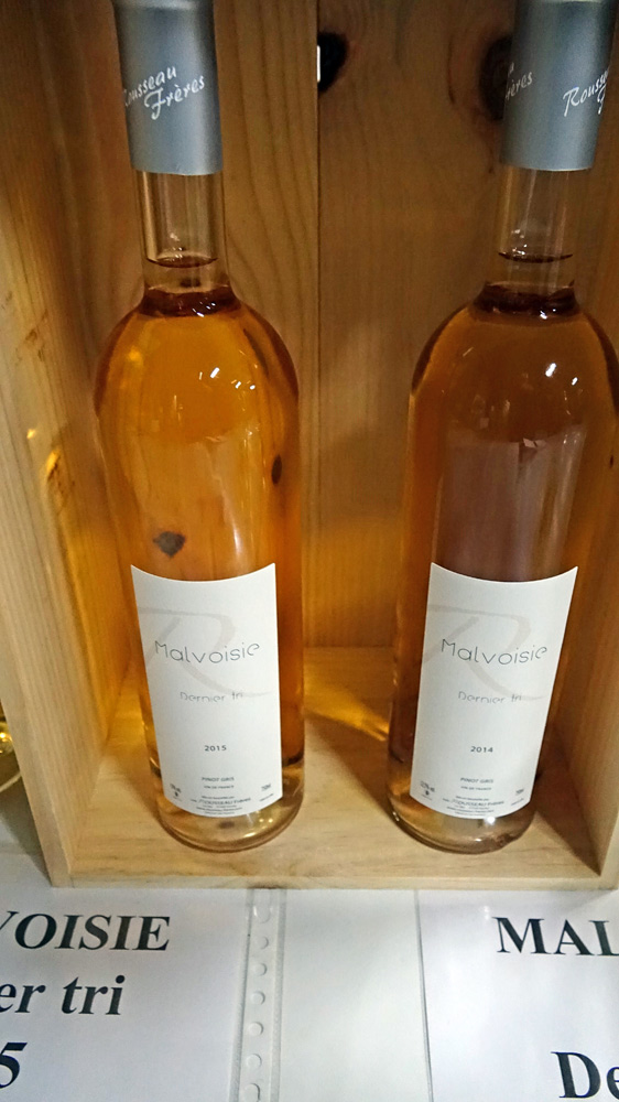 Caisse en bois : Malvoise (ou Pinot gris) Dernier tri 2015 - Malvoise (ou Pinot gris) Dernier tri 2014