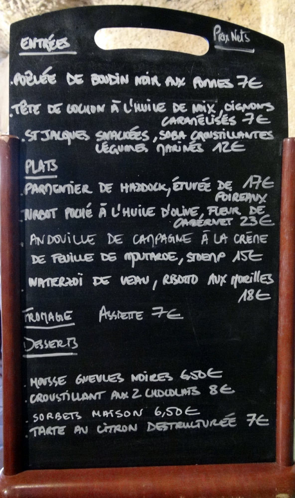 Propositions à l'ardoise