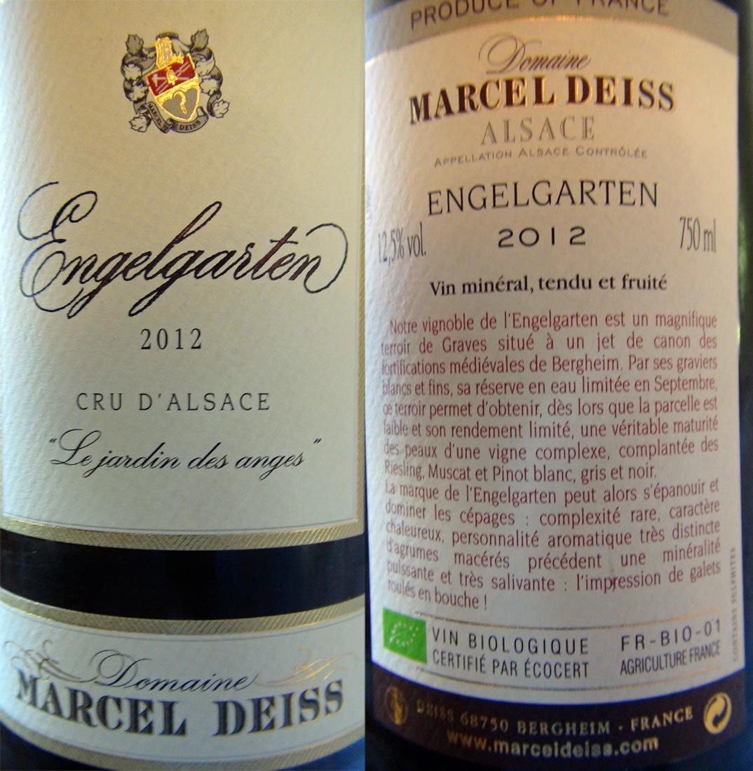 Alsace blanc 2012 Engelgarten de Marcel Deiss