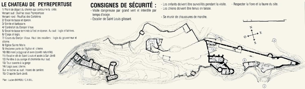 Plan du château de Peyrepertuse