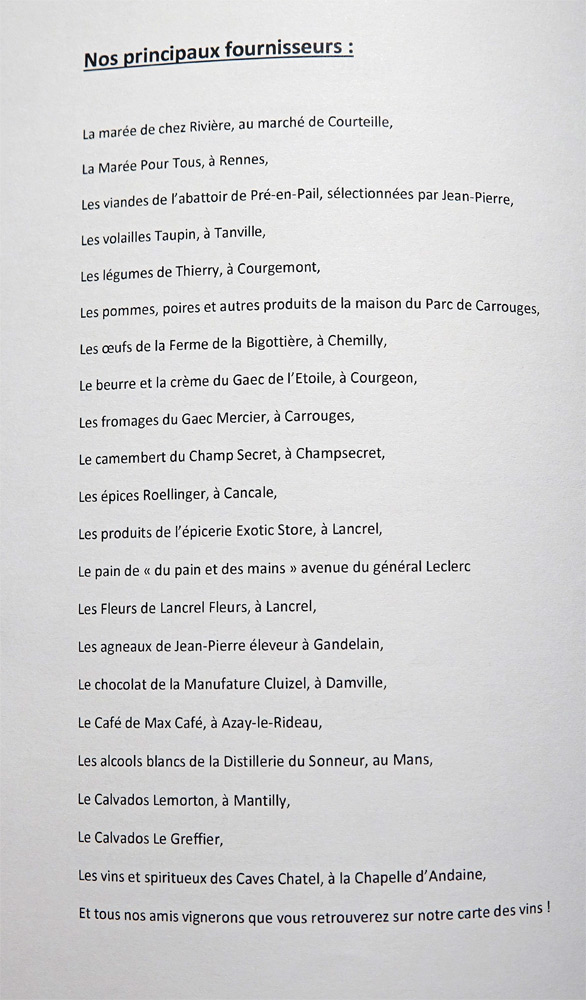 Fournisseurs
