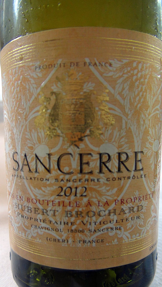 Sancerre blanc 2012 de Brochard à 13 € 50 la demi-bouteille