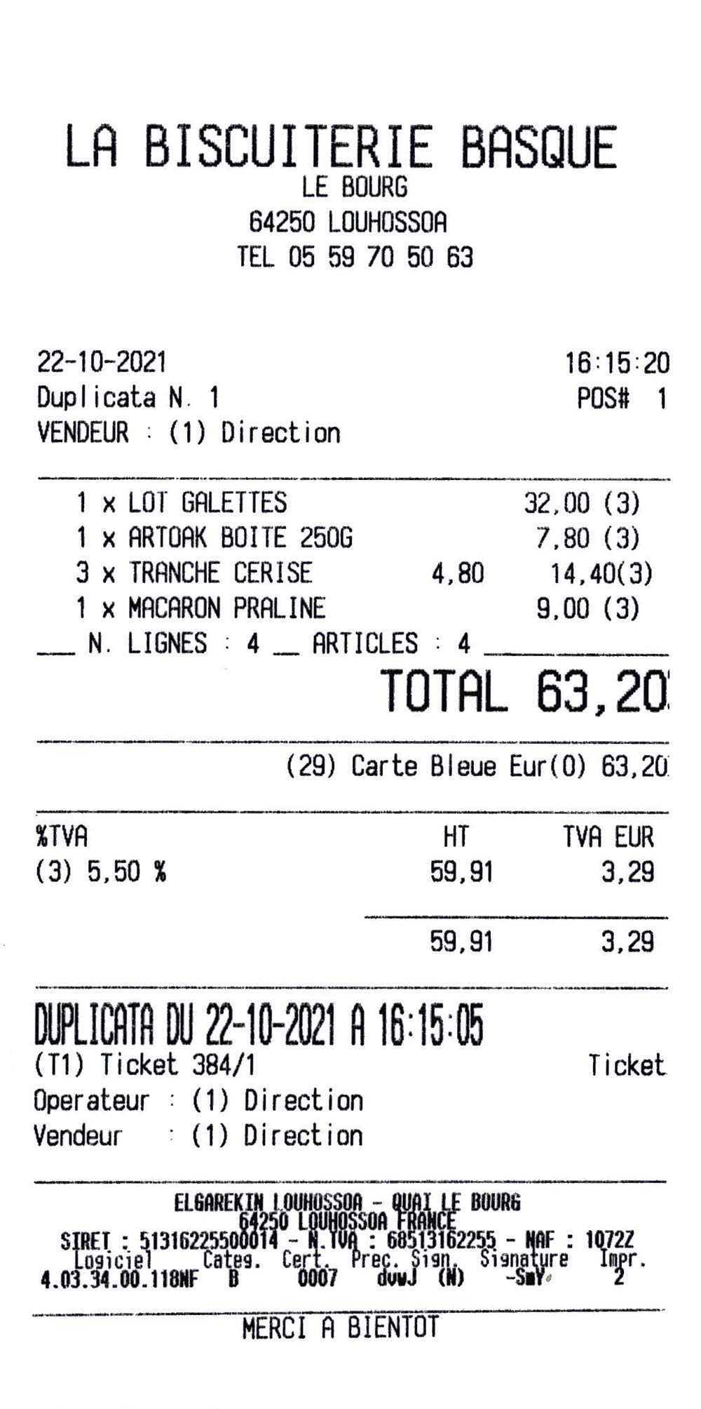 Ticket de caisse
