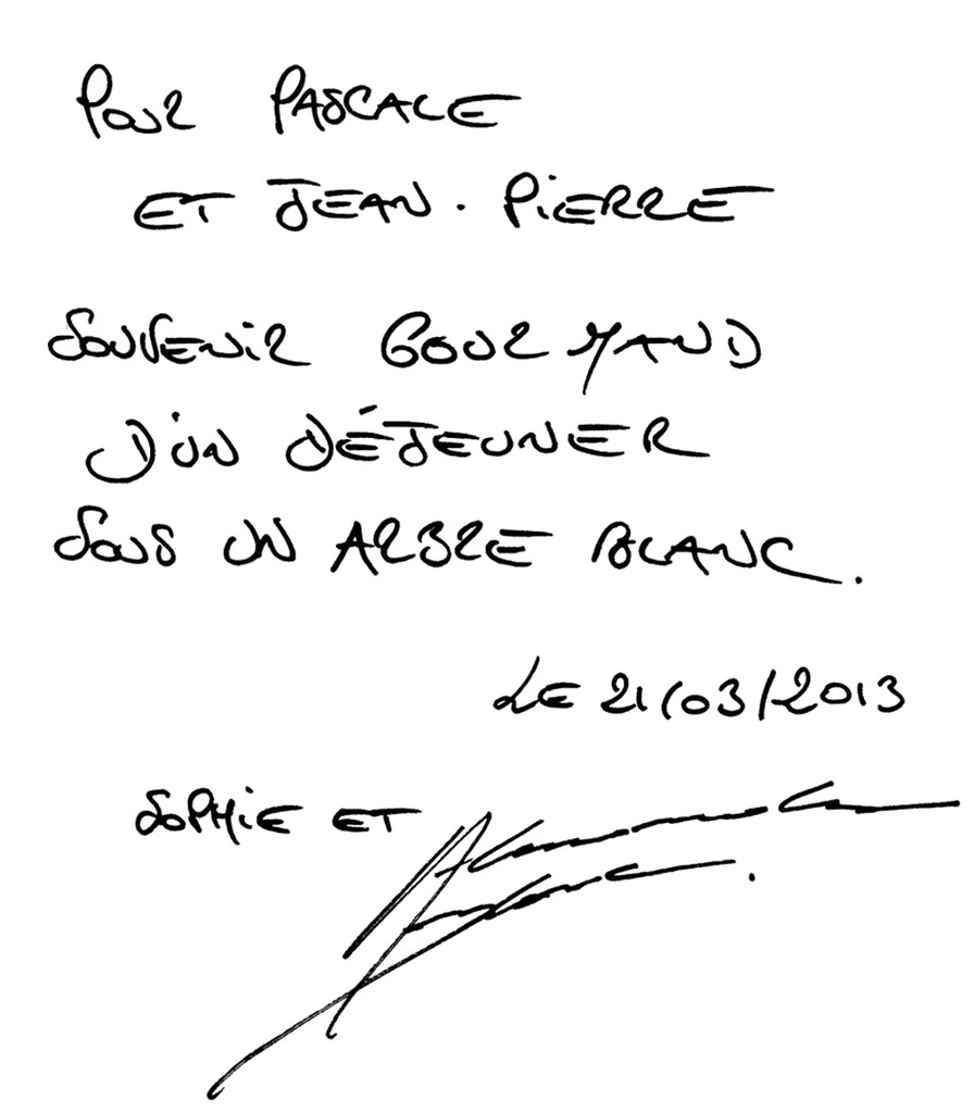 Dédicace du menu