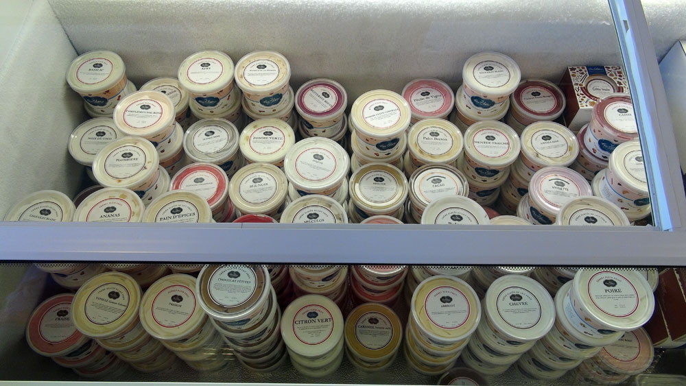 Les différentes glaces en pots (plus de 80 parfums !)