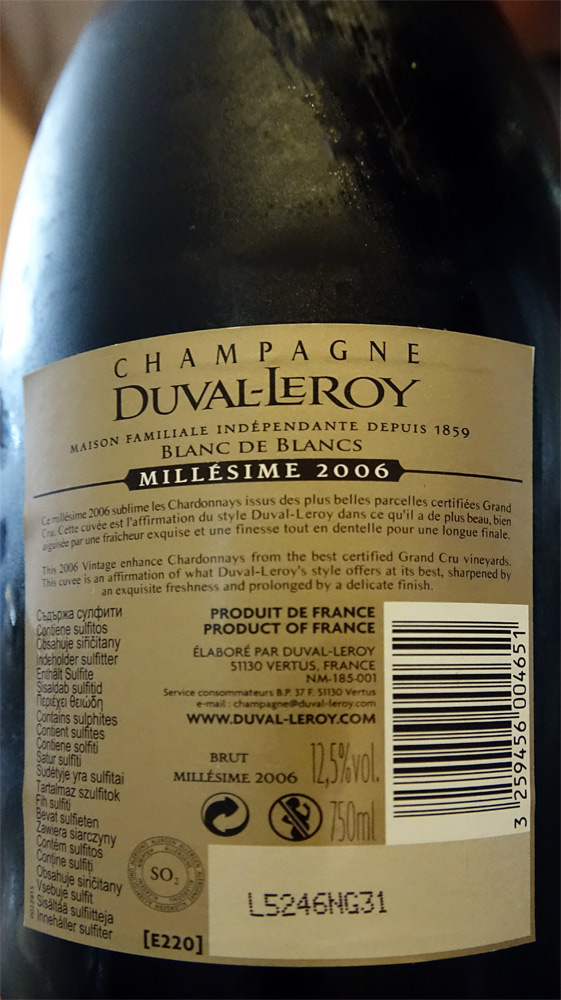 Champagne Duval-Leroy 2006