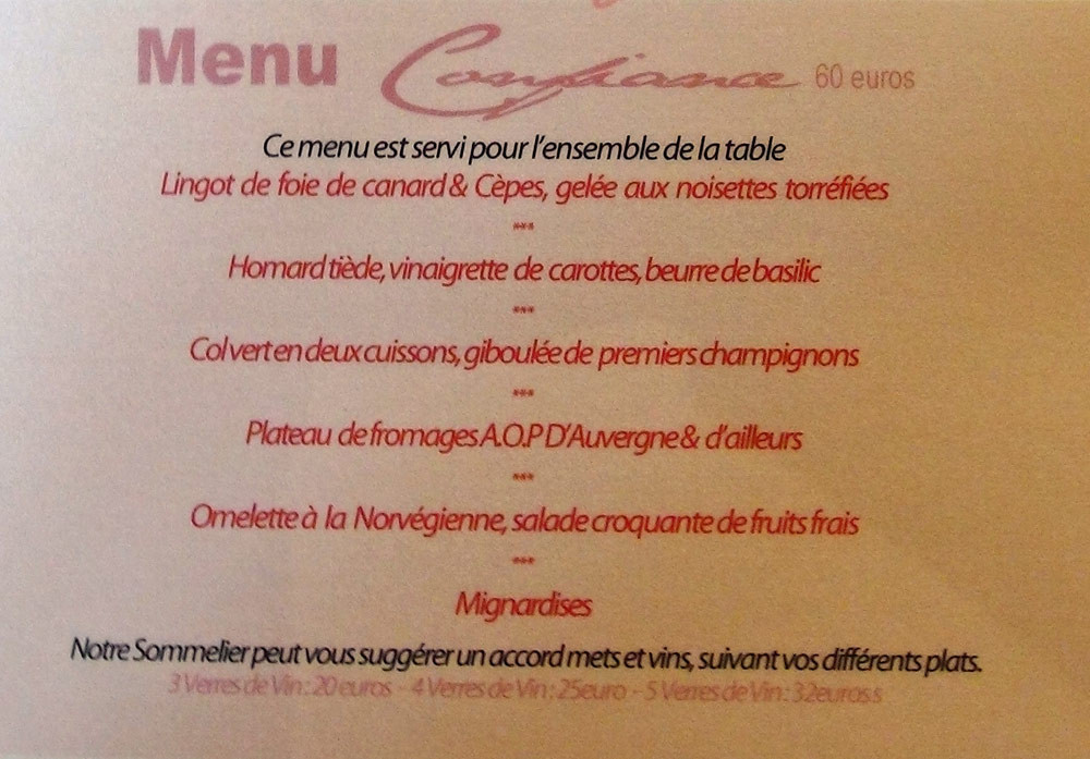 Menu Confiance