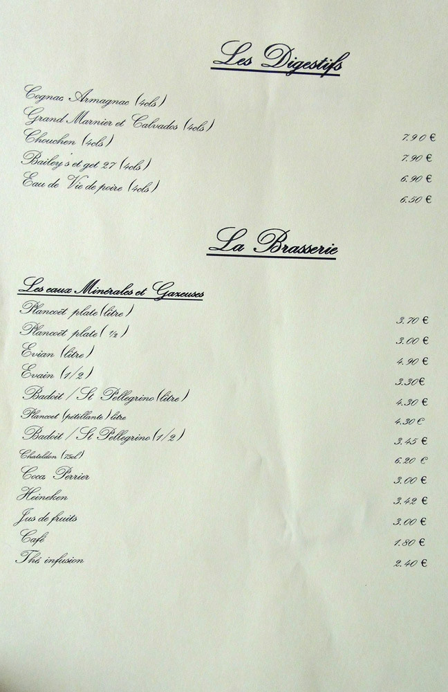 Digestifs et Brasserie