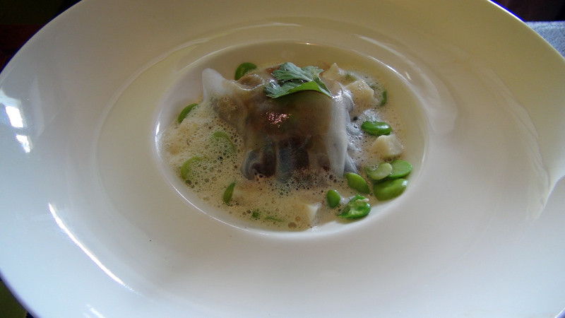 La raviole de joue de boeuf translucide
