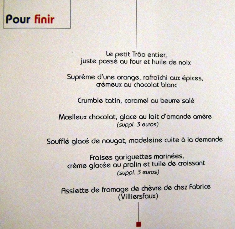 Fromages & desserts
