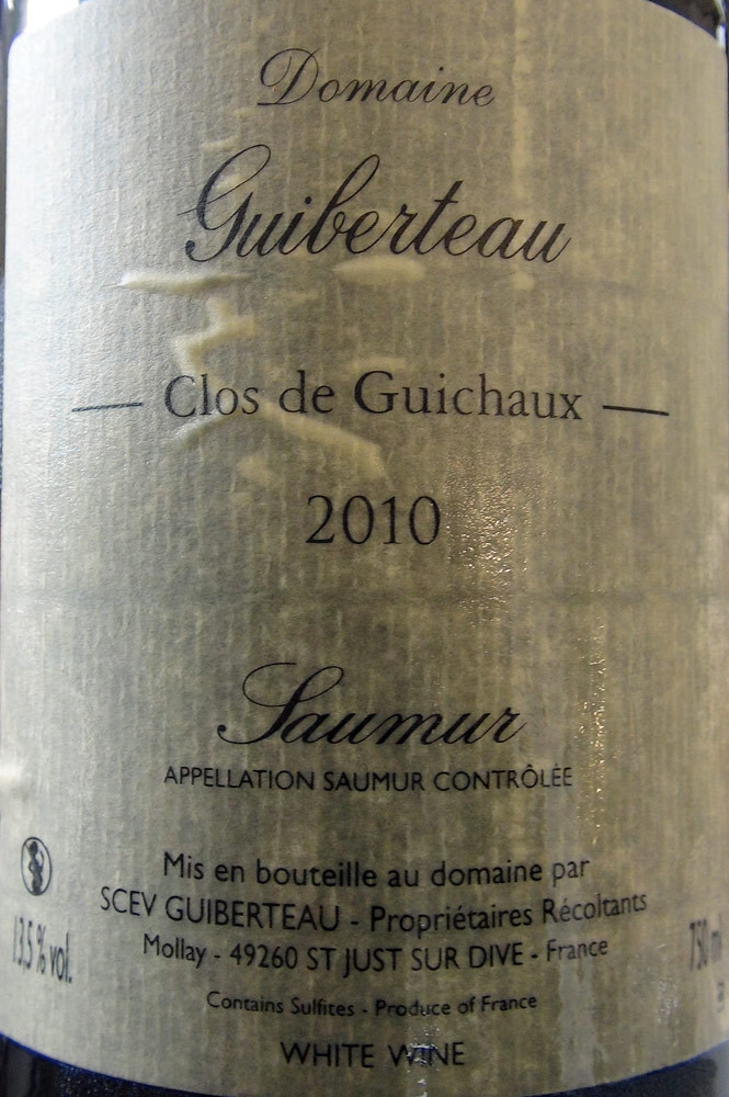 Saumur blanc 2010 "Clos de Guichaux" de Guiberteau