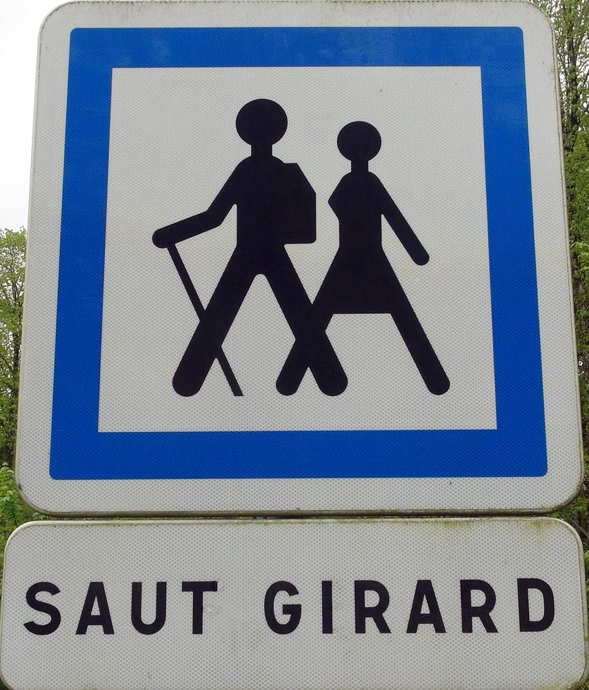 Le vrai panneau du Saut Girard
