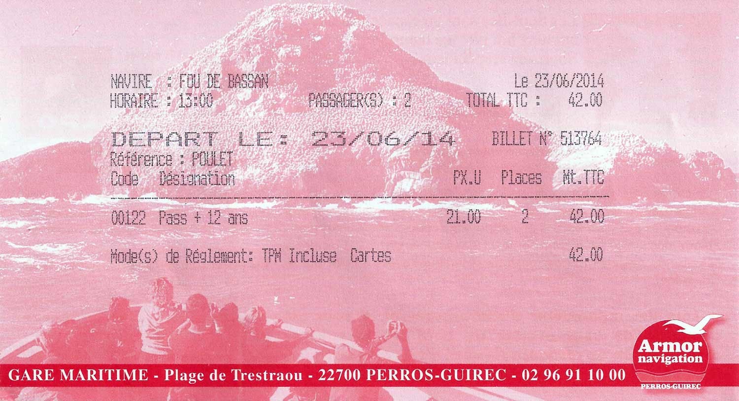 Billet de la croisière aux 7 Îles avec escale