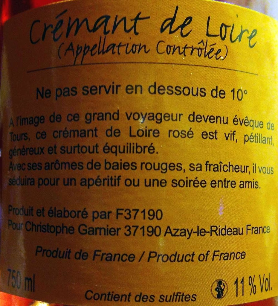 Crémant de Touraine rosé de Christophe Garnier, suite