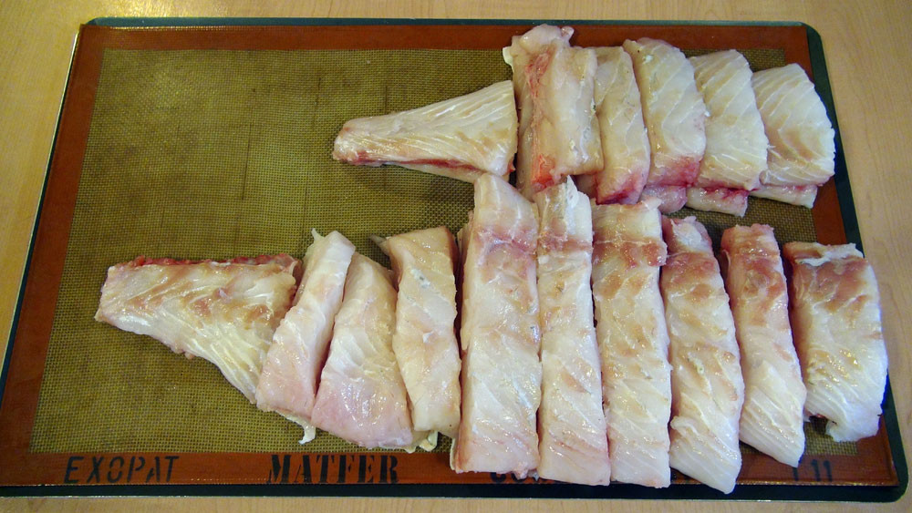 Et voilà le résultat, 2 kg 465 de turbot tronçonné !