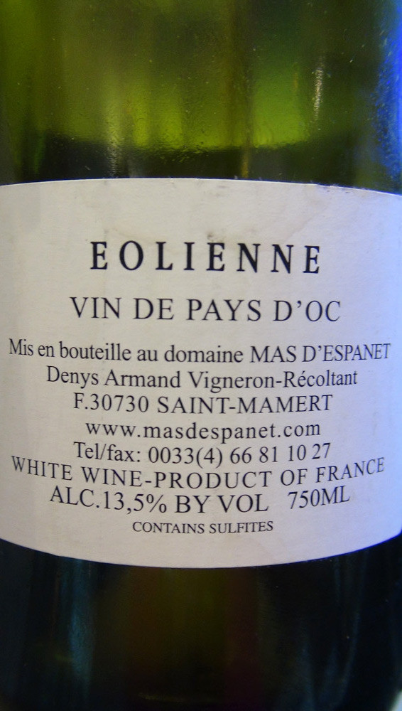 Vin de Pays d'Oc Eolienne 2006