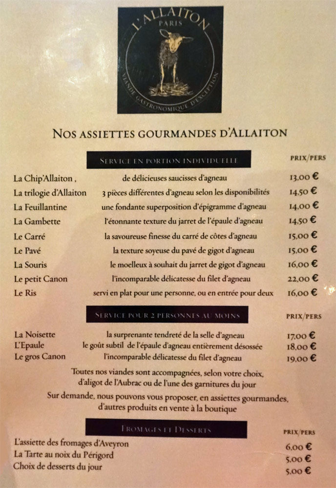 Les propositions solides de la carte