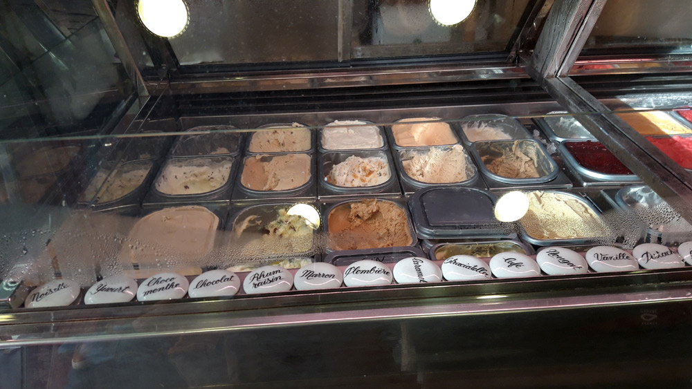 Les glaces proposées