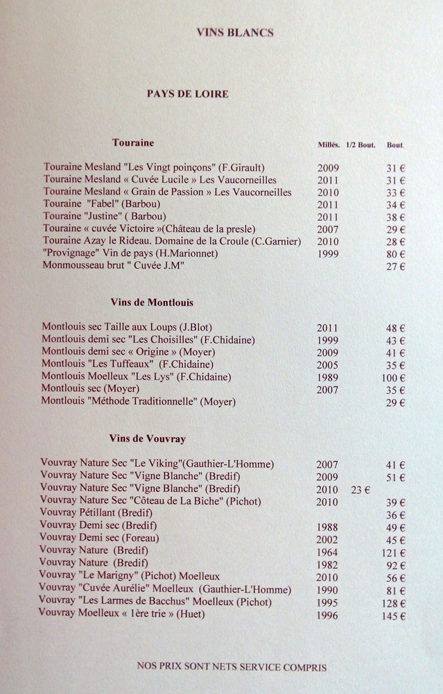 Vins blancs "Pays de Loire"