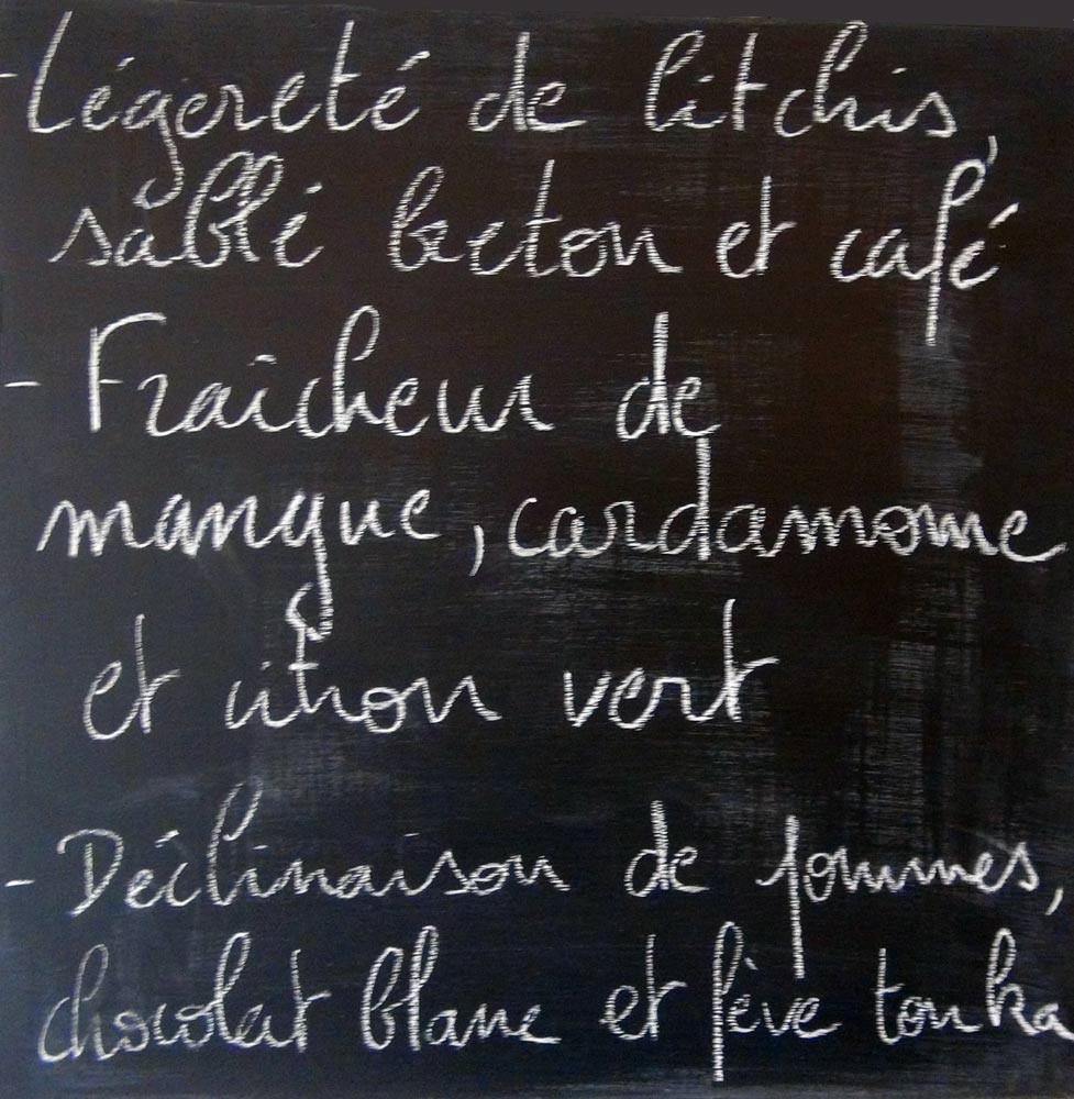 Les desserts à l'ardoise