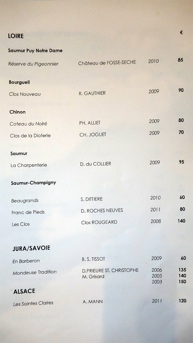 Vins rouges - Loire - Jura/Savoie - Alsace