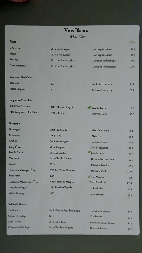 Vins blancs