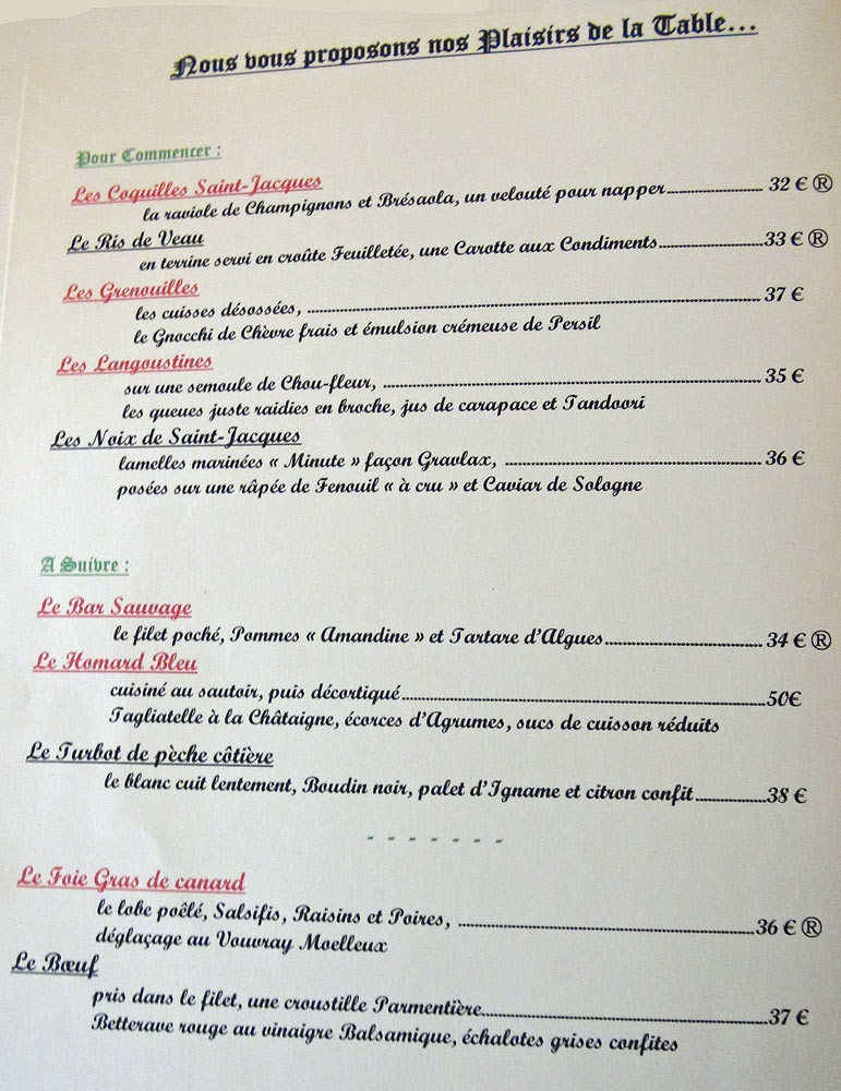 Suite de la Carte 