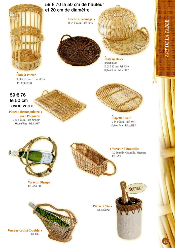 Produits disponibles à la vente