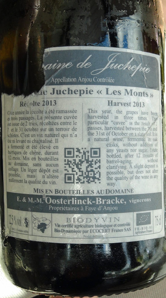 Le vin servi sur les St Jacques et les Langoustines