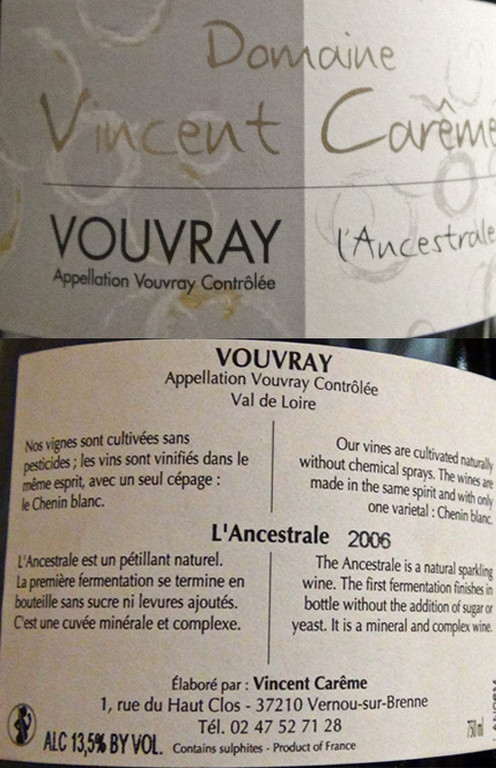 Vouvray "Cuvée Ancestrale" 2006 en magnum