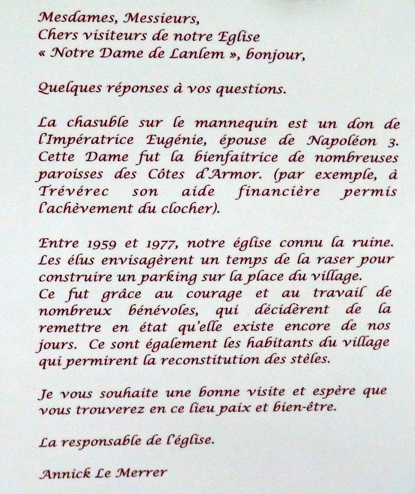 Explications sur la chasuble