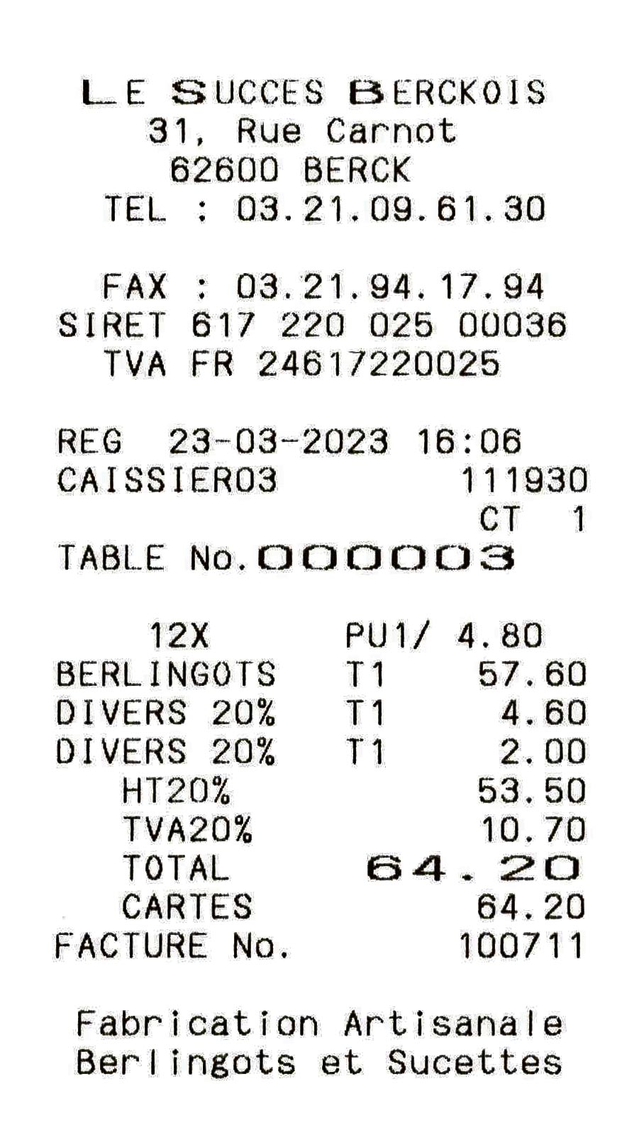 Ticket de caisse