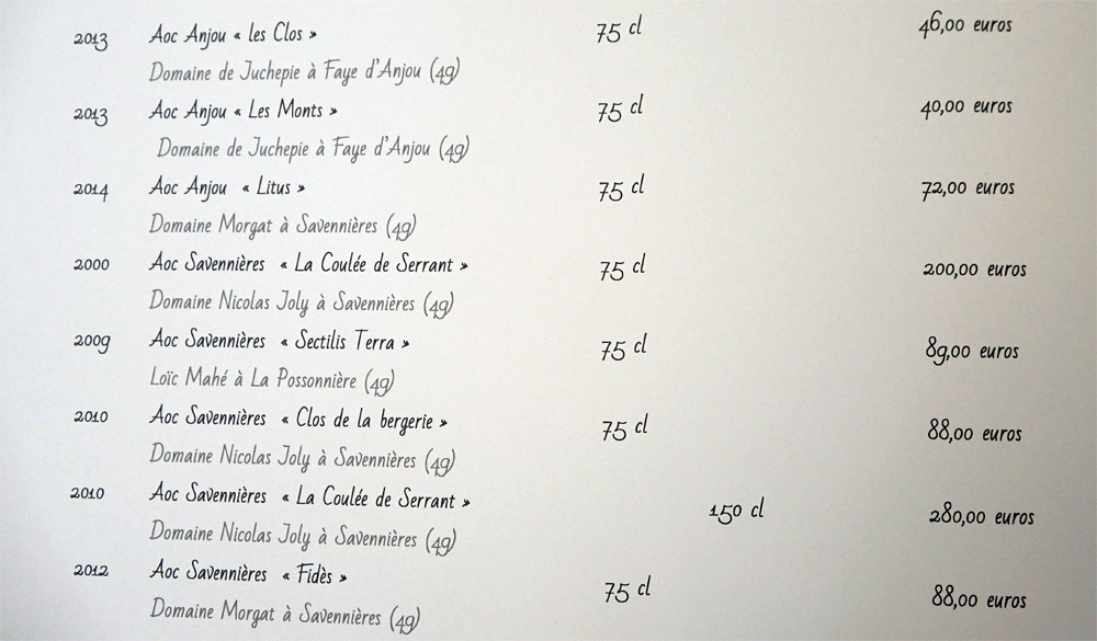 Vins blancs du Val de Loire, suite